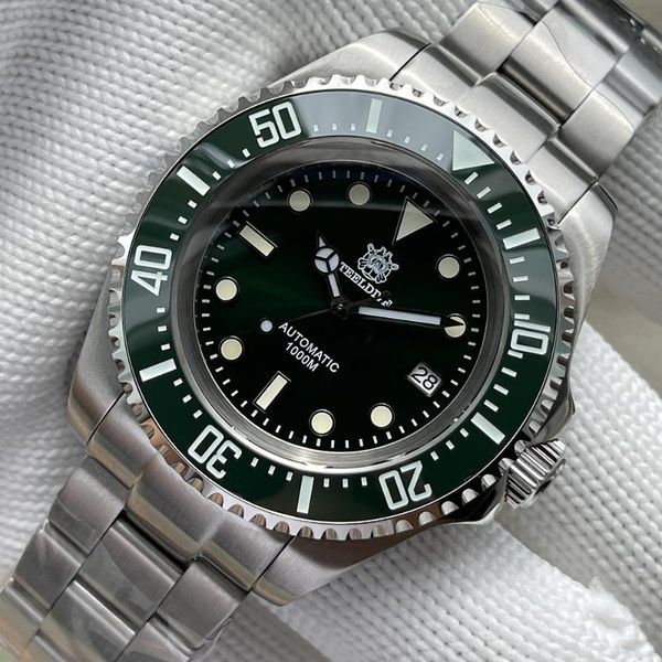 

wristwatches steeldive sd1964 arrival 2021 ghost series dive watch automatic fashion sport mechanical 1000m waterproof nh35 men, Slivery;brown