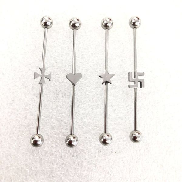 

stainless steel ear bone nail fashion men's earrings fashion piercing jewelry five pointed star women's