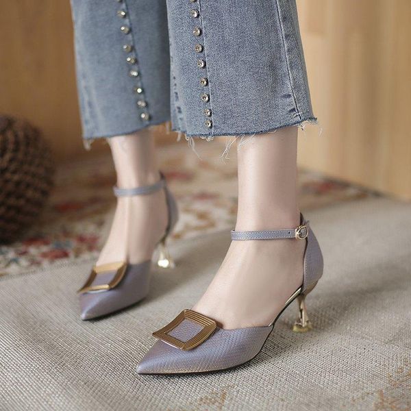 

dress shoes pumps women's high heels party office ladies sandals 2021 designers pointed toe fashion women, Black