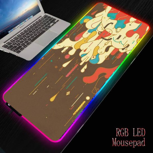 

mouse pads & wrist rests mrg wallpaper drawing large led rgb lighting gaming mousepad xl gamer mat grande pad anti-slip natural rubber