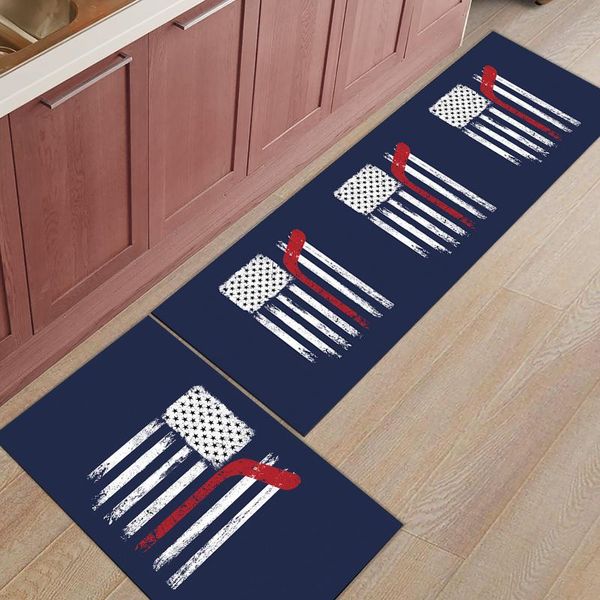 

sport hockey flag kitchen rug home entrance doormat bedroom floor decor carpet bathroom anti-slip carpets