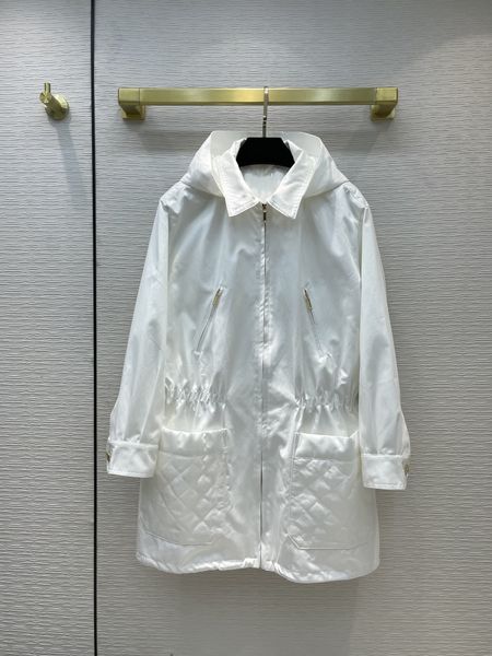 

women's trench coats 2021 autumn winter long sleeve hooded jackets designer brand same style outerwear 0918-5, Tan;black