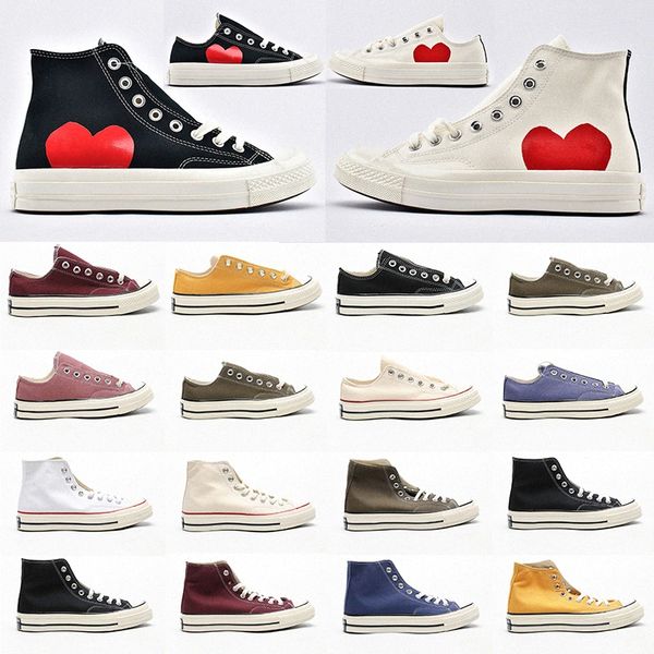

1970s big eyes play chuck 70 multi heart 70s hi canvas skate shoes classic 1970 jointly name skateboard rei kawakubo casual sneakers 51e8#, Black