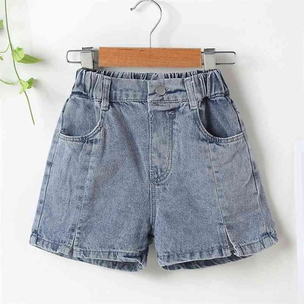 

summer baby shorts for toddler girls fashion children elastic waist denim pants cotton teenage jeans short clothes teens 210622, Black