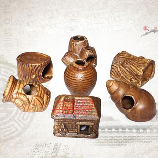 

decorations ceramic jar house aquarium fish tank cave breeding ornaments for shrimp bonsai to play, hide and rest