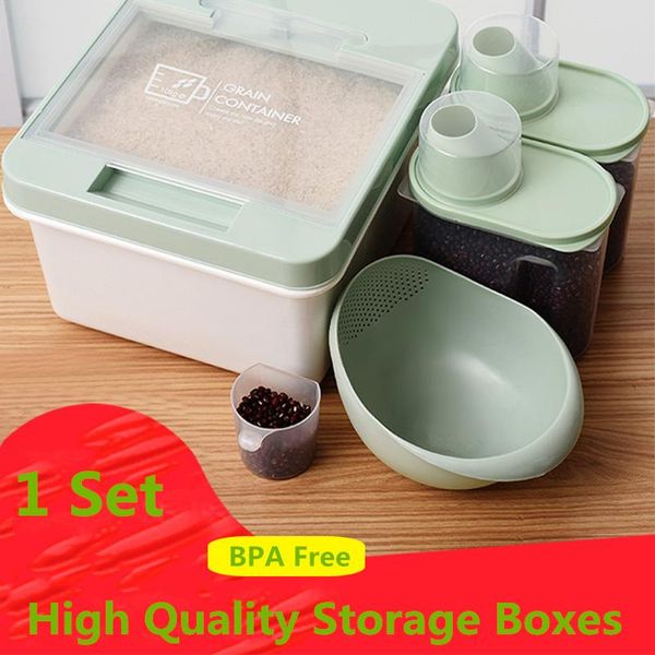 

storage bottles & jars kitchen boxes rice organizer container home pp bean organization bpa free