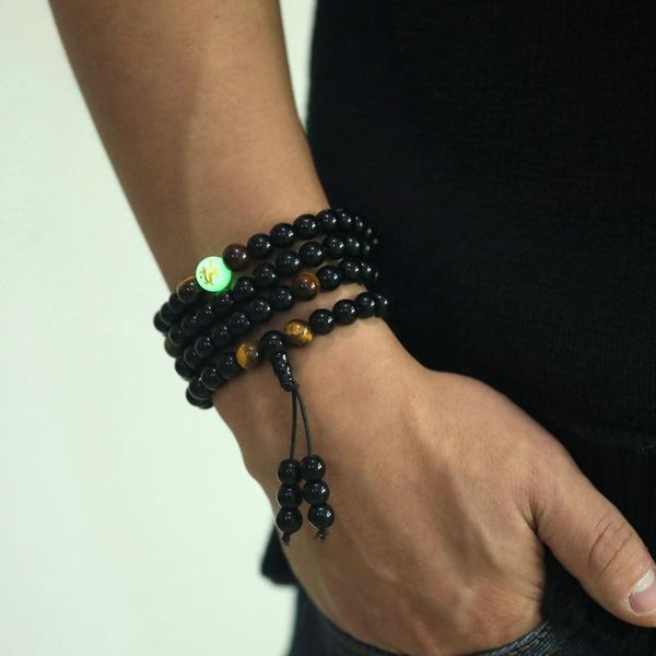 

beaded, strands 17if dragon black buddha beads bangles & bracelets handmade jewelry ethnic glowing in the dark bracelet for women men