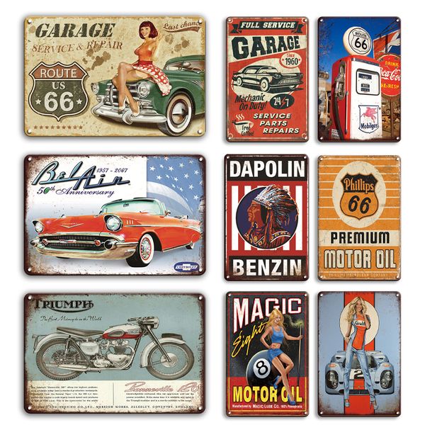 

gulf metal tin sign walls stickers decor vintage garage decor route us 66 metal poster plates retro garage man cave home decor