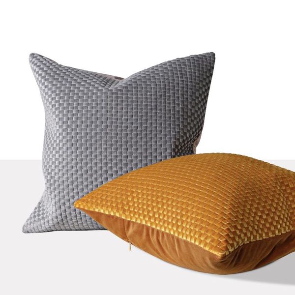 

cushion/decorative pillow dunxdeco luxury weave cushion covercounch case modern simple artistic gray velvet soft sofa chair bed big size cou