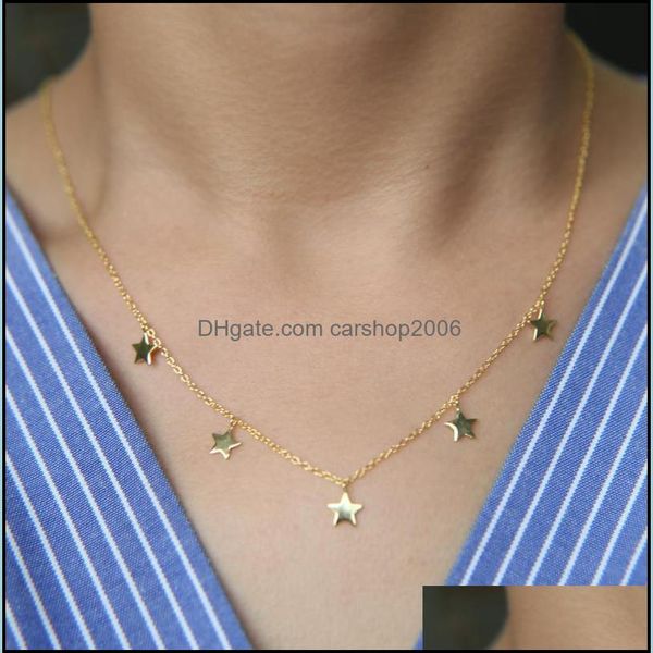

necklaces & pendants jewelrygold color 925 sterling sier metal cute danity star charm classic christmas gift delicate chain pendant necklace, Silver