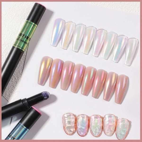 

nail glitter powder pen air cushion art mirror effect laser quick dry makeup fast design, Silver;gold