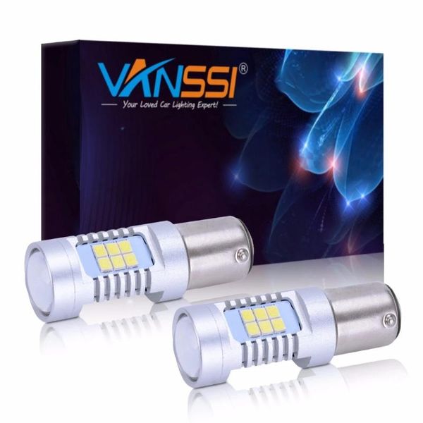 

car headlights vanssi 2pcs 1157 bay15d p21/5w led bulbs high power 21-smd 2835 tail light white red for lada granta auto lamp