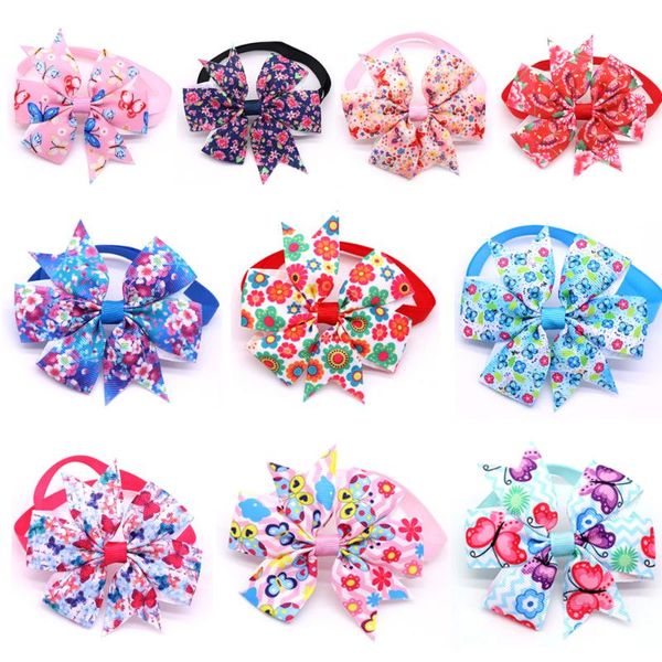 

dog apparel 100pcs pet supplies flower cat grooming accessories butterfly style bowties ties hand-made products
