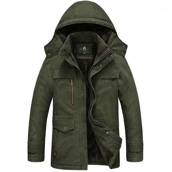 

Men's Down & Brand Winter Jacket Windbreaker Thick Warm Parka Men Hooded Collar Fleece Liner Parkas Hombre Invierno Plus 5XL Coat1 K82K, Black