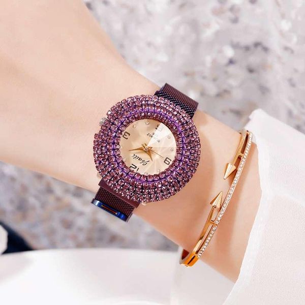 

wristwatches 2021 fashion female watch gift genuine ladies magnet full diamond women watches minimalism casual wristwatch, Slivery;brown