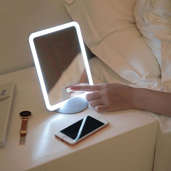 

cosmetic mirror portable single desknight light usb charging square vanity lights