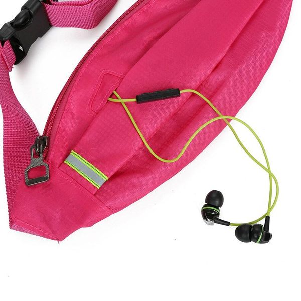 

outdoor bags sports portable waist multicolor small bag waterproof nylon running pack with headphone hole design 2021