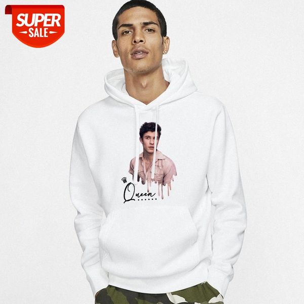 

shawn mendes printed long sleeve sweater fleece hoodie white #vt1d, Black