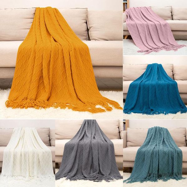 

blankets romanzo sofa blanket cover bed end knitted air conditioning tassel napping