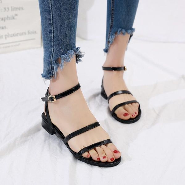 

basic women sandals 2021 summer plus size 43 leather flat female flip flop casual shoes ladies#n3, Black