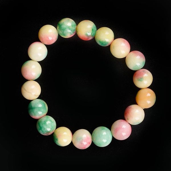 

beaded, strands natural rainbow stone beads intellectual beautiful lady bracelet yoga 7.5 inch women's gift jewelry, Black