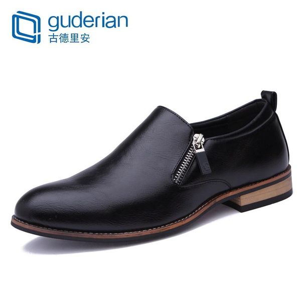 

dress shoes fashion elegant oxford for men slip-on formal leather loafers man sapatos social masculino, Black