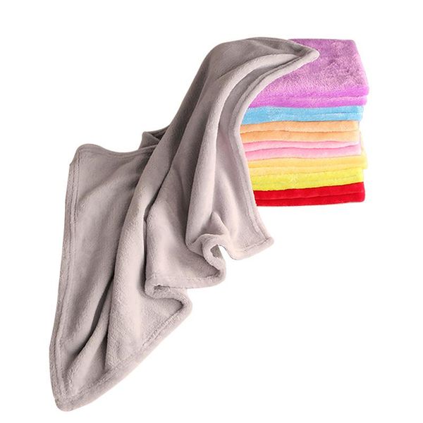 

blankets super soft coral fleece blanket light weight solid pink blue faux fur mink throw sofa cover bedspread flannel 50*70cm