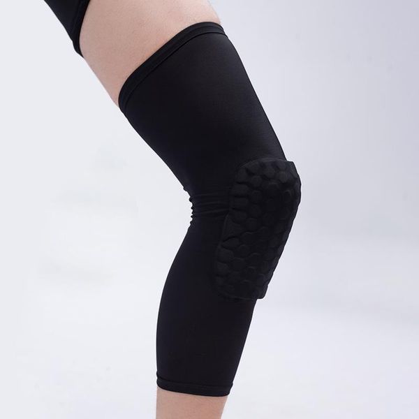 

elbow & knee pads lengthen sports honeycomb kneepads basketball volleyball protector breathable anti-slip running fitness brace support, Black;gray
