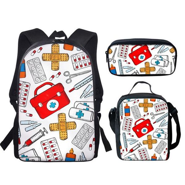 

children's school backpack nursing healthcare pattern casual kids bags fos girls boys large bookbags mochila