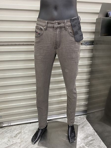 

22ss mens jeans famous brand designer washed design slim-leg jean plaid slim light weight stretch denim skinny khaki pants size 29-40, Blue