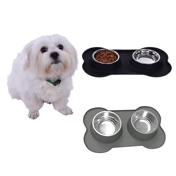 

dog bowls & feeders pet feeding stainless steel dish drinking bowl feed placement accessories anti-overflow tableware medium dogs