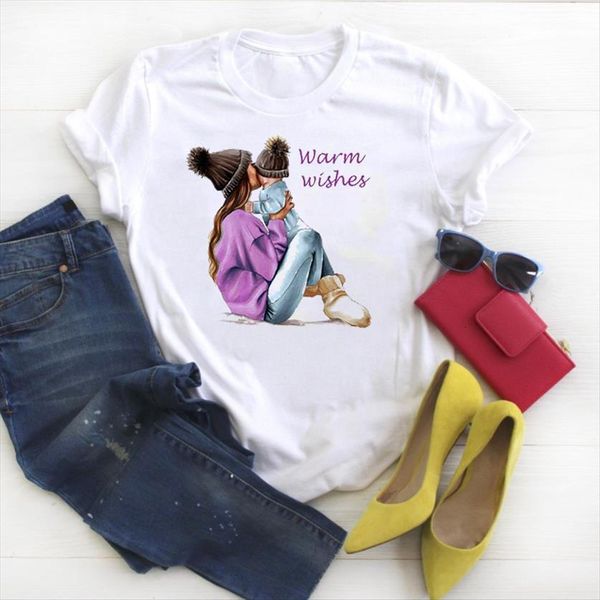 

clothes mom cartoon mother women t shirts fashion graphic printed tee kawaii womens female, White