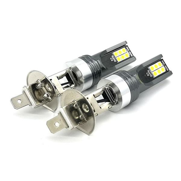 

car headlights 2pcs h1 led 3030 12smd 12v 24w fog lights bulbs 6000k white auto lamp day running light