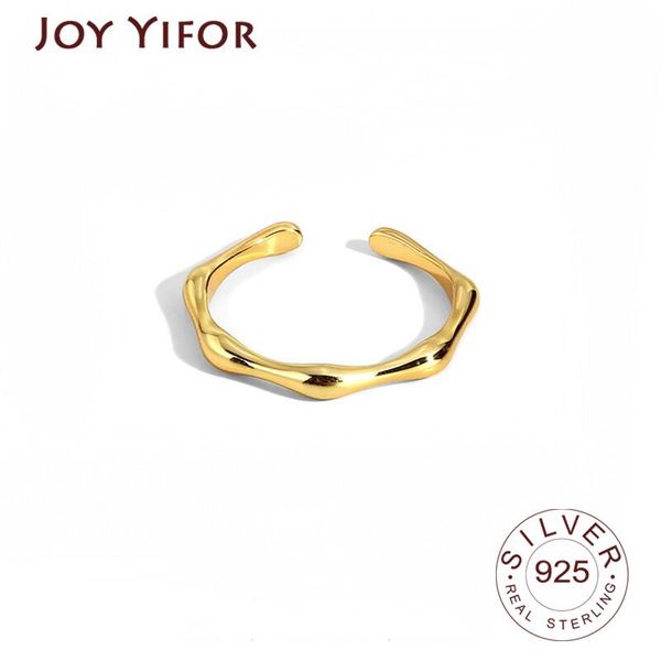 

sterling silver narrow gold color rings retro distressed opening handmade ring fashion fine jewelry cluster, Golden;silver