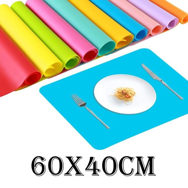 

mats & pads 60x40 square shape non-stick placemat kids plate table mat grade silicone pad waterproof heat resistant kitchen accessories