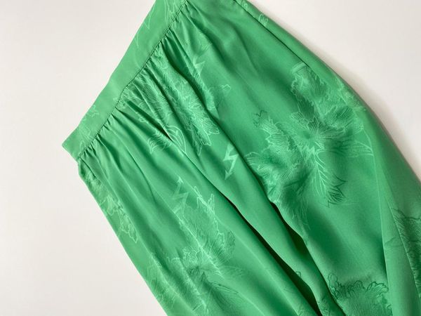 

skirts silk jacquard ladies midi skirt lace stitching casual wild women, Black