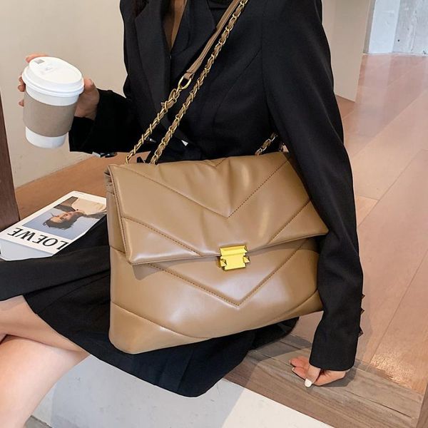 

shoulder bags large vintage pu leather crossbody bag for women 2021 chain designer handbags lady trend cross body