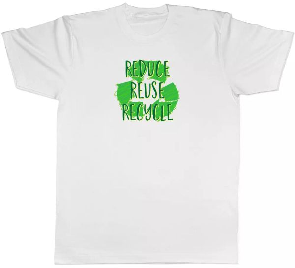 

reduce reuse recycle mens t-shirt, White;black