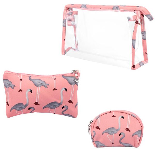 

storage bags 1 set/3pcs chic cosmetics bag toiletry wash swan printing