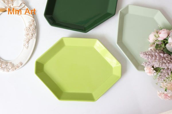 

dishes & plates spring plate diamond cut shape light green ceramic dish dessert