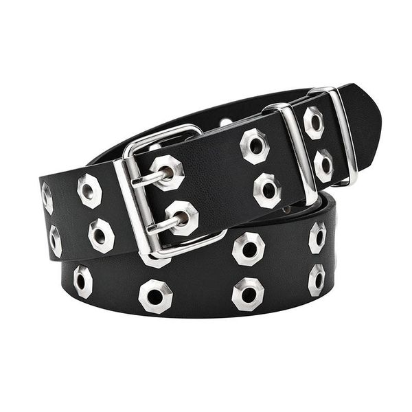 

belts -selling women's belt fashion creative hollow leisure double-breasted octagonal full-hole decorative jeans, Black;brown