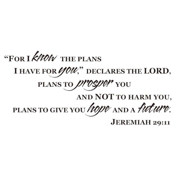 

wallpapers jeremiah 29:11 for i know the plans you bible verse wall decal sticker