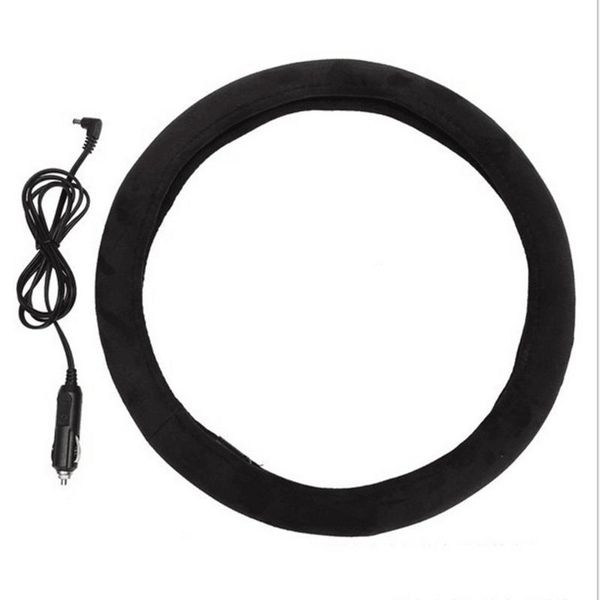 

steering wheel covers heated electric cover to keep warm winter car suede grip outer diameter 38cm universal
