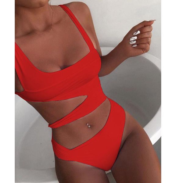 

one-piece suits roupa de banho bikini 2021 solid swimsuit female swimwear women mini set bather swimming beachwear bathing suit #t2