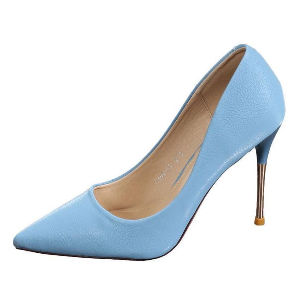 

dress shoes spring korean version of the net red metal stiletto high heels women's black shallow mouth all-match professional