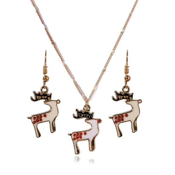 

earrings & necklace w680 limeng jewelry fashion cute deer pendant set personality christmas, Silver