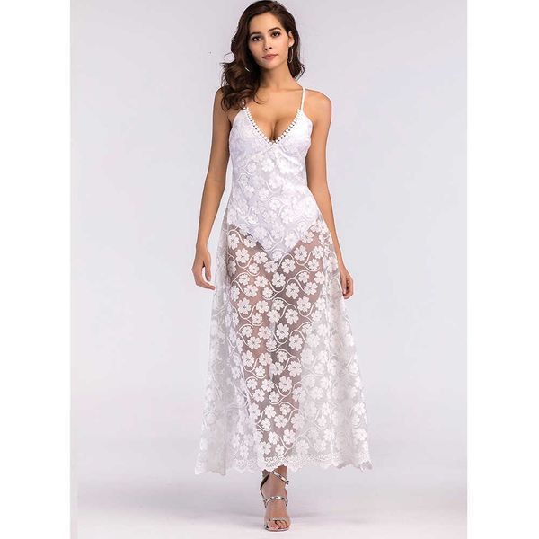 

luxury evening party dresses summer 2021 v-neck sleevels women's lace, Black