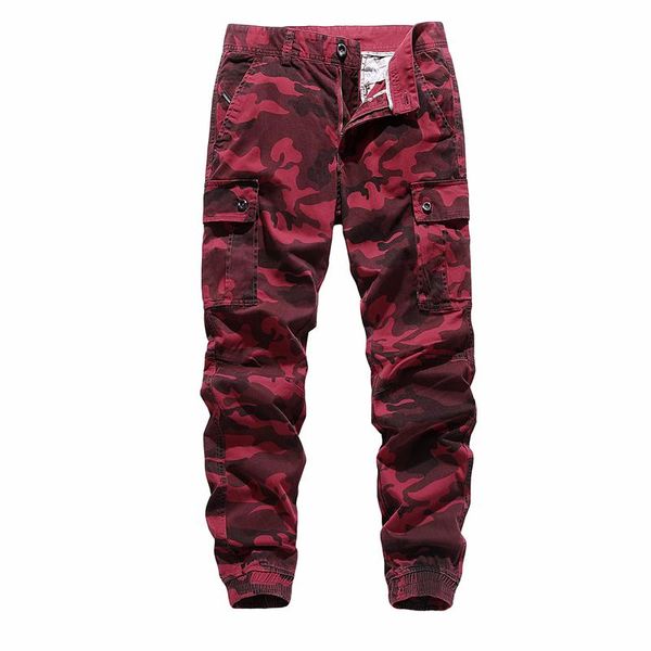 

men's pants overalls men cargo casual camouflage multi pockets military track tactical pantalon hombre mens sweatpants trousers, Black