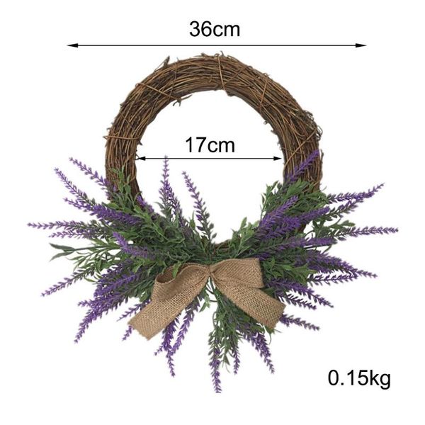 

36cm holiday decorative wreaths handwork rattan lavender wreath artificial flowers garlands wedding decoration po props &