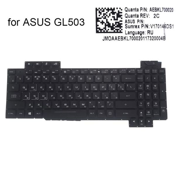 

russian backlit lapkeyboard for asus rog gl503v gl503vd gl503vs gl503vm gl503ge gl703ge ru keyboards light v170146ds1 replacement